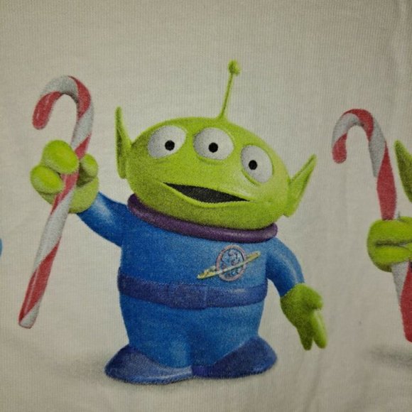 Toy Story Alien T-shirt Little Green Men Buzz Lightyear Star Command White M - Picture 4 of 7
